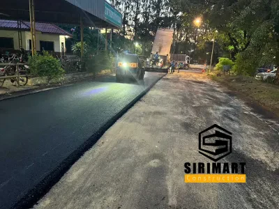 งานลาดยางมะตอย ถนนหน้าบ้านพักโรงงานน้ำตาล — ภาพที่ 15